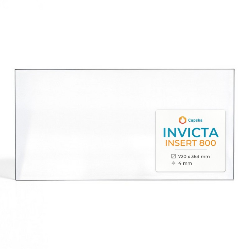 Vetro Invicta INSERT 800 - Vetro Rettangolo per inserto camino