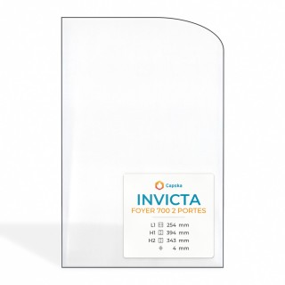 Vitre Invicta FOYER 700 2 PORTES - Verre Rectangle cintré Côté gauche