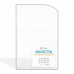 Vetro Invicta FOYER 700 2 PORTES - Vetro Rettangolo con arco Sinistro per inserto per caminetto