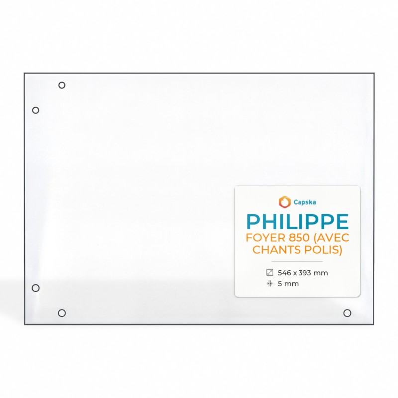 Vetro Philippe FOYER 850 - Vetro Rettangolo per inserto camino