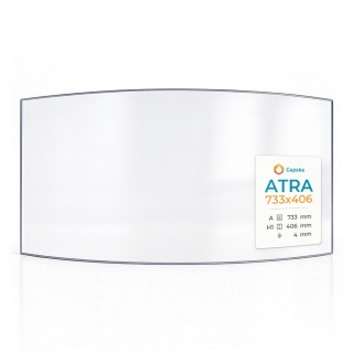 Atra 733X406 Glas - Gebogenes Kaminglas für Kaminofen