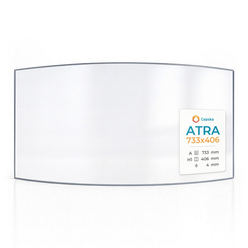 Atra 733X406 Curved Glass Panel for Wood Burning Stove