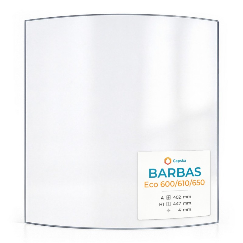 Vitre Barbas ECO 600/610/650 - Verre Courbe pour poêle à bois