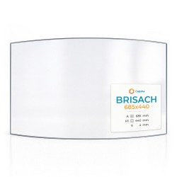 Brisach 685X440 Glas - in sich gebogenes Kaminglas für Kaminofen