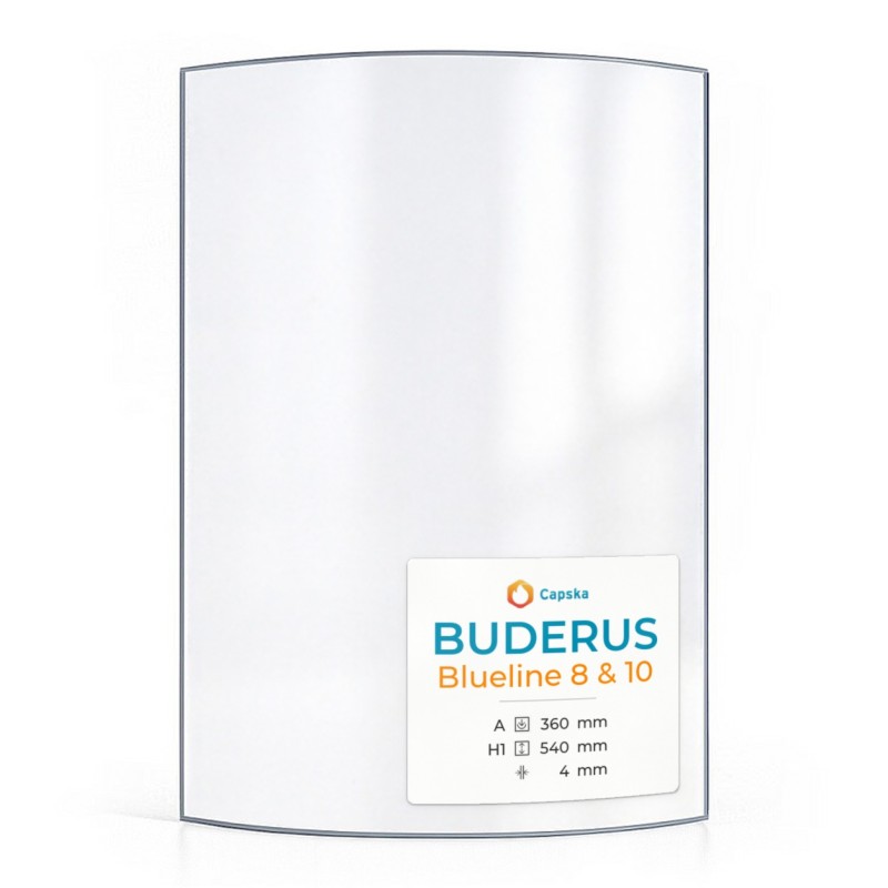 Vetro Buderus BLUELINE 8 & 10 - Vetro Curvo per stufa a legna