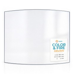 Color & Fire 595X500 Glass - Curved glass panel for wood burning stove