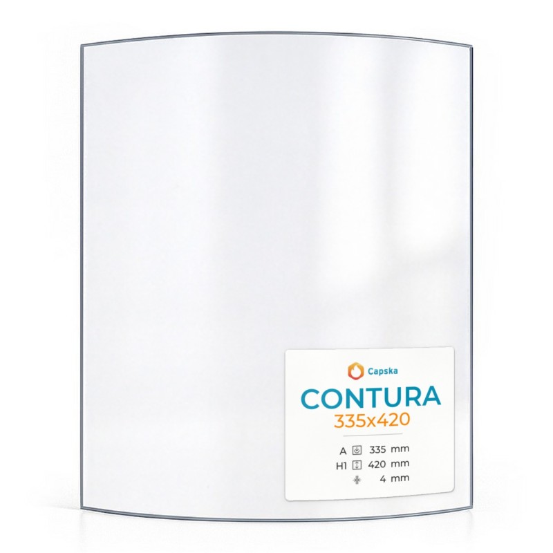 Vetro Contura 335X420 - Vetro Curvo per stufa a legna