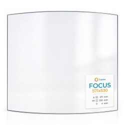 Focus 571X530 Glas - in sich gebogenes Kaminglas für Kaminofen