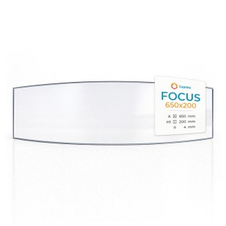Vitre Focus 650X200 - Verre Courbe pour poêle à bois