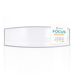 Vitre Focus 650X200 - Verre Courbe pour poêle à bois