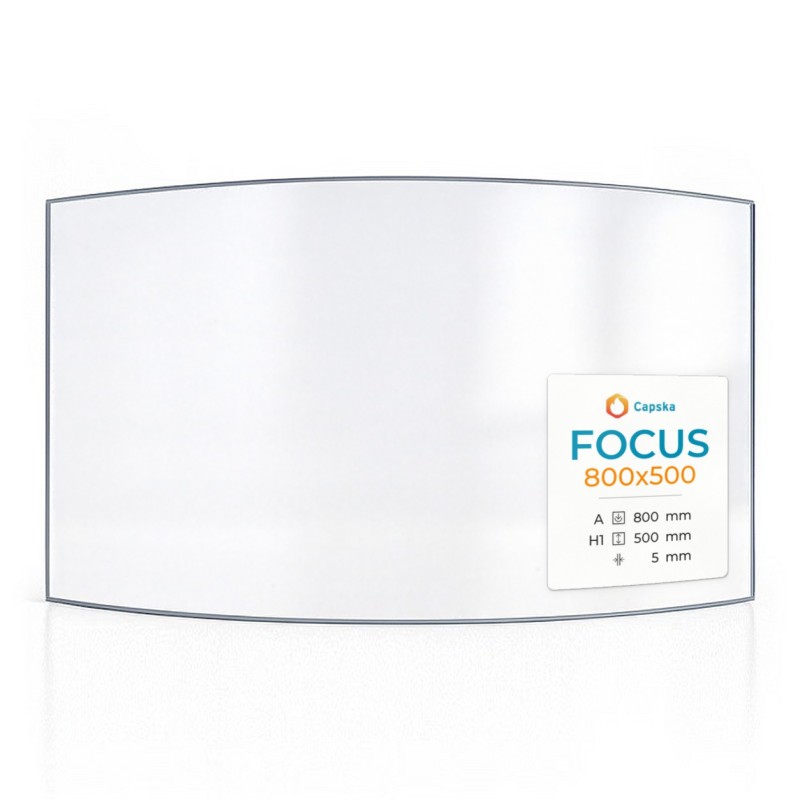 Focus 800X500 Curved Glass Panel for Wood Burning Stove