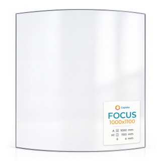 Focus 1000X1100 Glas für Kaminofen - gebogenes Kaminglas