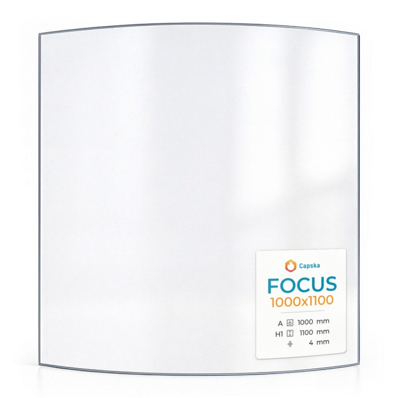 Vetro Focus 1000X1100 - Vetro Curvo per stufa a legna