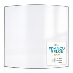 Franco Belge LYON Glas - in sich gebogenes Kaminglas für Kaminofen