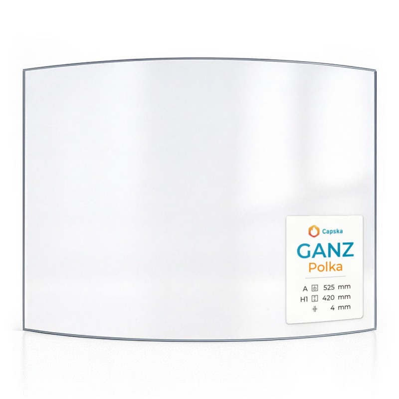 Ganz POLKA Glass - Curved Panel for Wood Burning Stove
