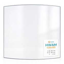 Hwam 406X393 Glass - Curved glass panel for wood burning stove