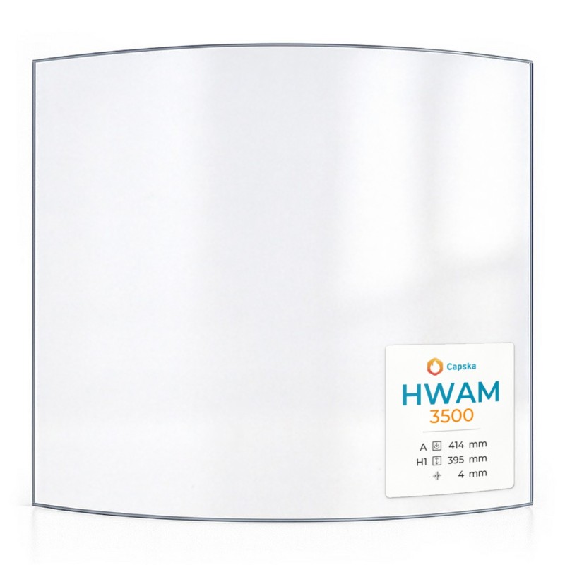 Hwam 3500 Glas gebogen für Kaminofen - hitzebeständig bis 760°
