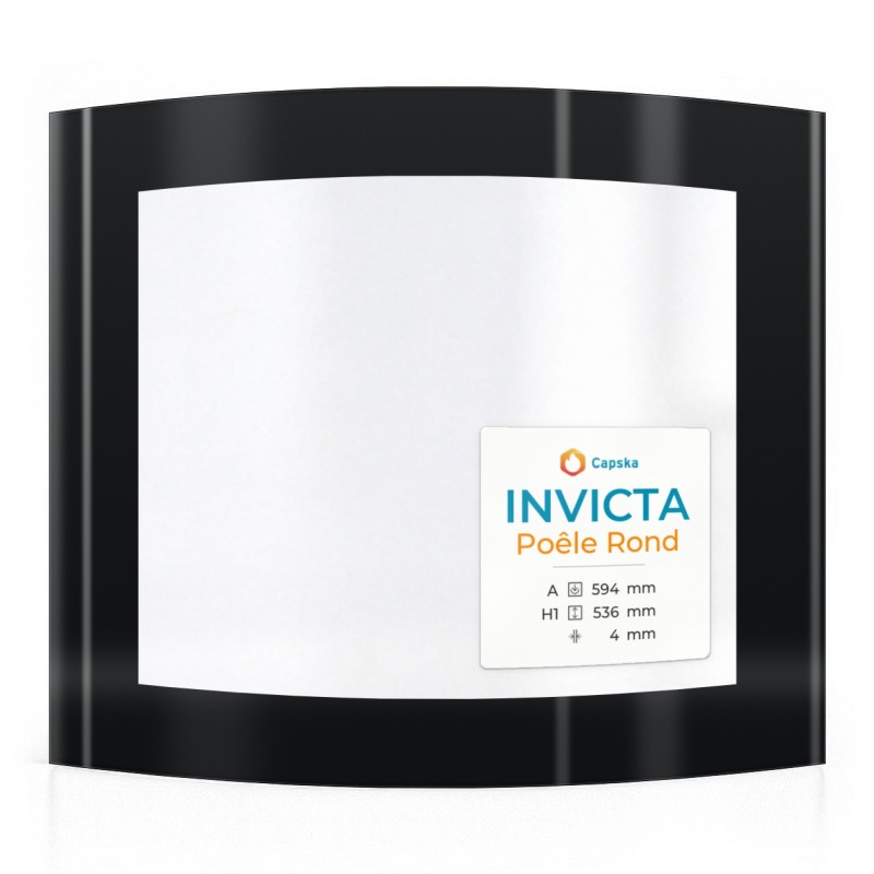 Invicta Poêle Rond Glas - Gebogenes Siebdruck Kaminglas