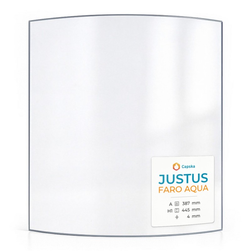 Justus FARO AQUA Glas - in sich gebogenes Kaminglas für Kaminofen