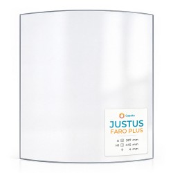 Justus FARO PLUS Glas - in sich gebogenes Kaminglas für Kaminofen