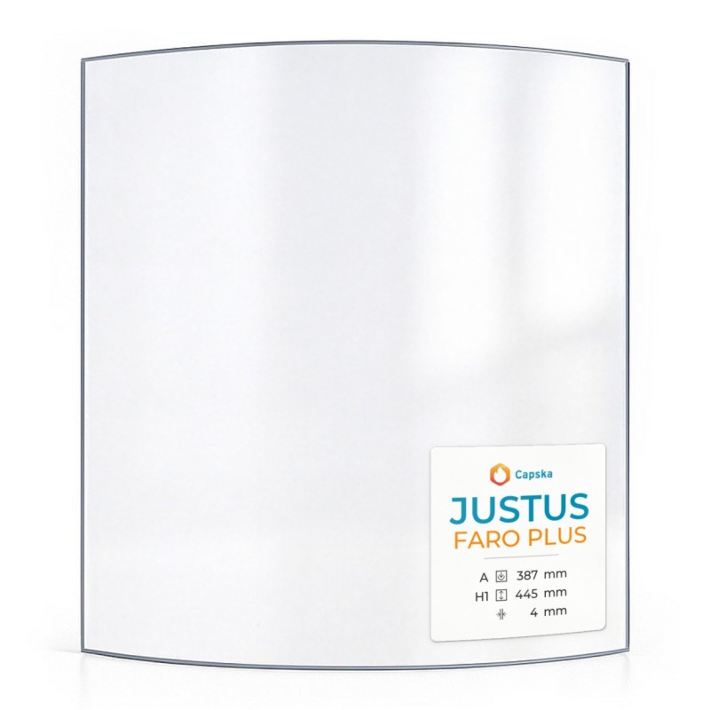 Justus FARO PLUS Glass - Curved Glass Panel for Wood Burning Stove