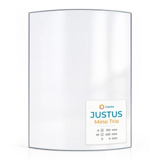 Vetro Justus MINO TRIO - Vetro Curvo per stufa a legna