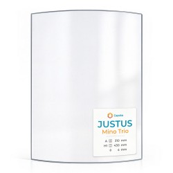 Justus MINO TRIO Glas - in sich gebogenes Kaminglas für Kaminofen