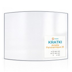 Kratki AMELIA PANORAMIQUE 25 Glass - Curved glass panel for fireplace insert