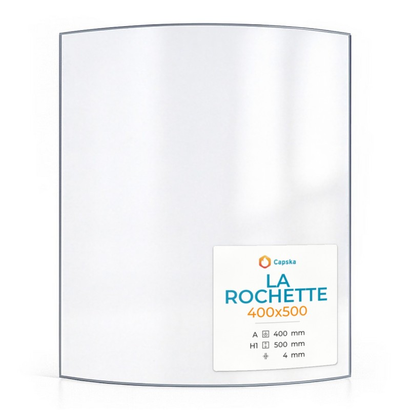 Vitre La Rochette 400X500 - Verre Courbe pour poêle à bois