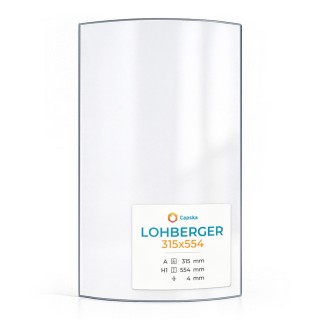 Vitre Lohberger 315X554 - Verre Courbe pour poêle à bois