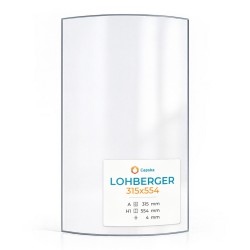 Lohberger 315X554 Glass - Curved glass panel for wood burning stove