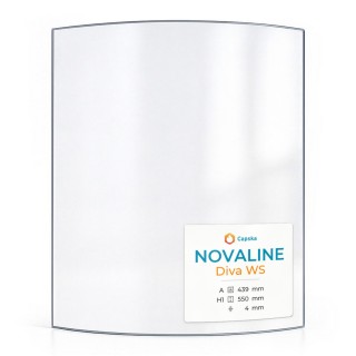 Novaline DIVA WS Glass - Curved Glass Panel for Wood Burning Stove