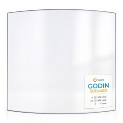 Vitre Godin 500X480 - Verre Courbe pour poêle à bois