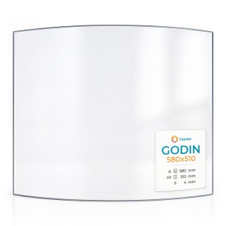 Vitre Godin 580X510 - Verre Courbe pour poêle à bois