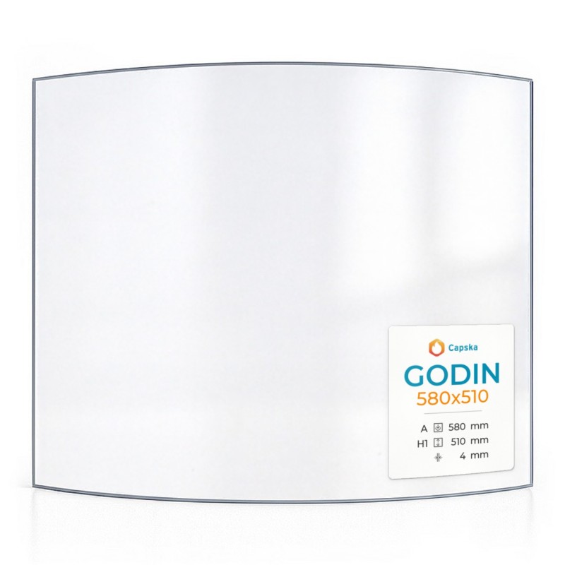 Godin 580X510 Glass - Curved Glass Panel for Wood Burning Stove