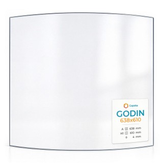 Vetro Godin 638X610 - Vetro Curvo per stufa a legna