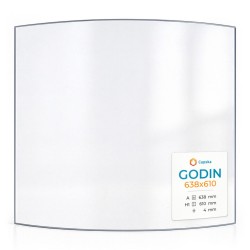 Vetro Godin 638X610 - Vetro Curvo per stufa a legna