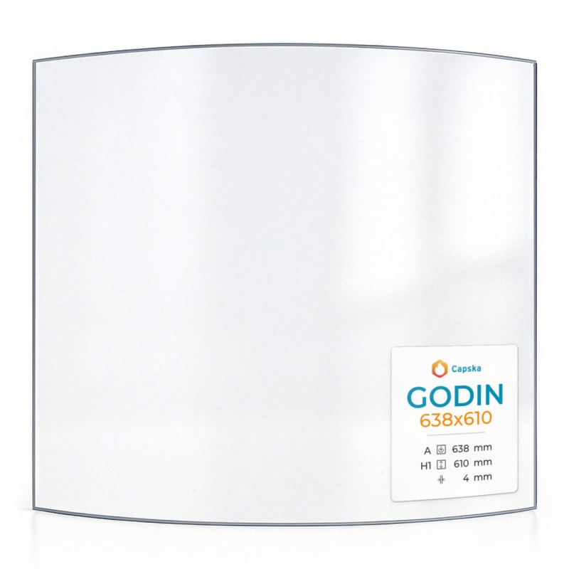 Vetro Godin 638X610 - Vetro Curvo per stufa a legna