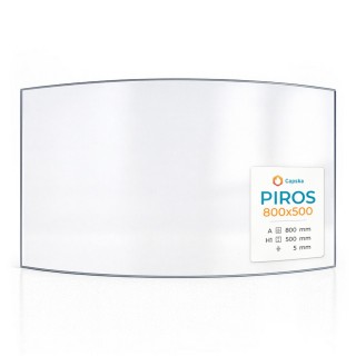 Vitre Piros 800X500 - Verre Courbe pour poêle à bois
