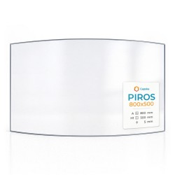 Piros 800X500 Glass - Curved glass panel for wood burning stove