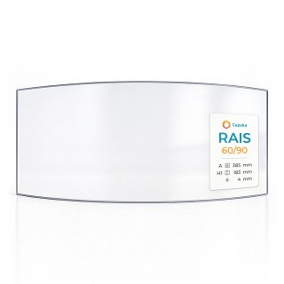 Vitre Rais 60/90 - Verre Courbe pour poêle à bois