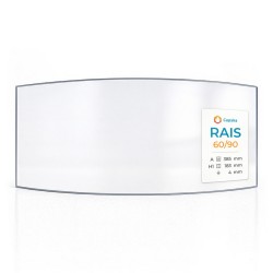 Rais 60/90 Glas - in sich gebogenes Kaminglas für Kaminofen
