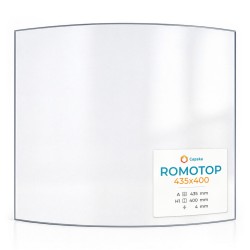 Romotop 435X400 Glass - Curved glass panel for wood burning stove