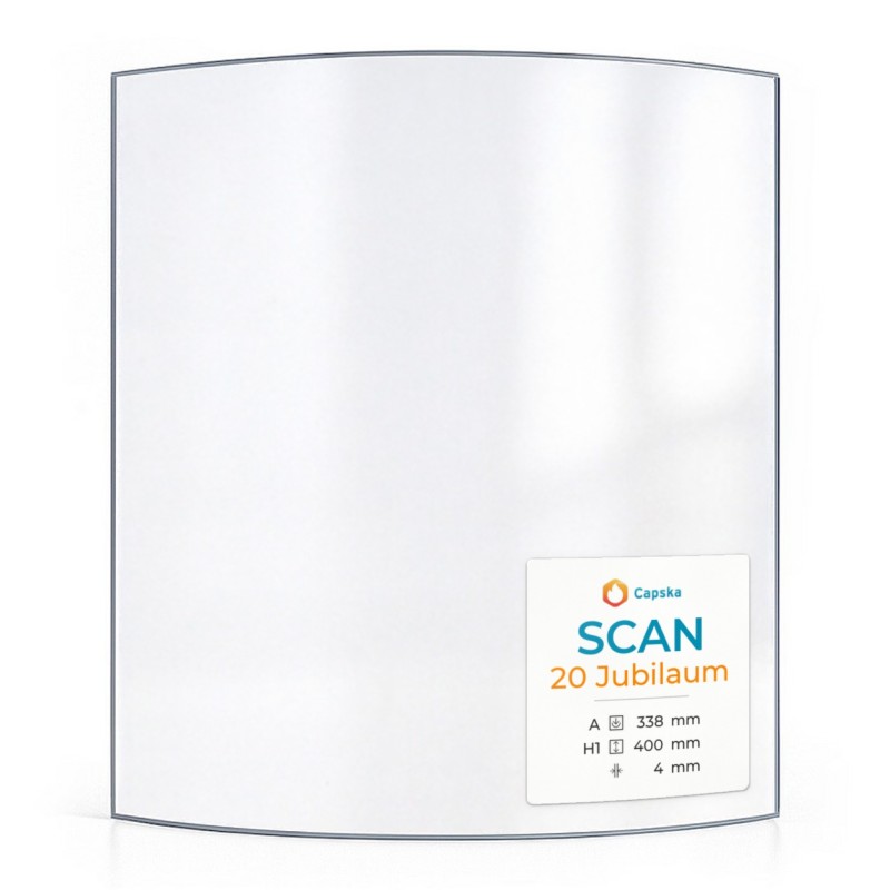 SCAN 20 JUBILAUM Glass - Curved Glass Panel for Wood Burning Stove