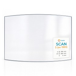 Scan 5 (vor 1993) Glas - in sich gebogenes Kaminglas für Kaminofen