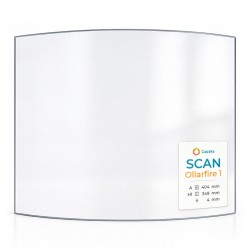 Scan OLLARFIRE 1 Glas - in sich gebogenes Kaminglas für Kaminofen