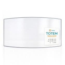 Vitre Totem 950X500 - Verre Courbe pour insert