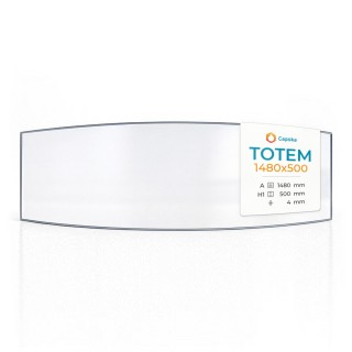 Vetro Totem 1480X500 - Vetro Curvo per caminetti