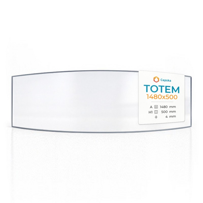 Vetro Totem 1480X500 - Vetro Curvo per caminetti