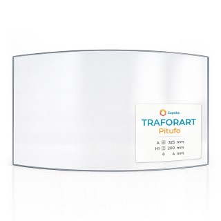 Traforart PITUFO Glass - Curved Glass Panel for Wood Burning Stove